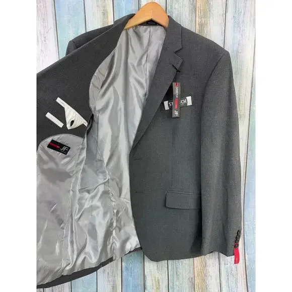 J Ferrar Men's Suit Jacket Size 40 Short NEW Grey Slim Fit Sports Coat Charcoal